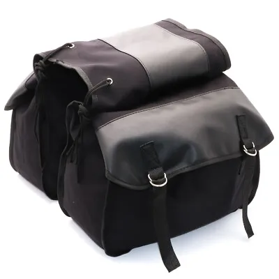 Motorcycle Saddle Bag Canvas Waterproof Panniers Luggage Back Pack For Honda • $33.34
