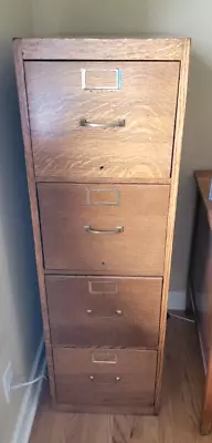 Beautiful Vtg Antique Quarter Sawn Oak File Cabinet 3 Drawer 52 X16.5 X25  • $650