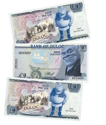 £1.59 • Buy SHREK - Joke Cash - 9 Pound Novelty Notes Duloc Bank