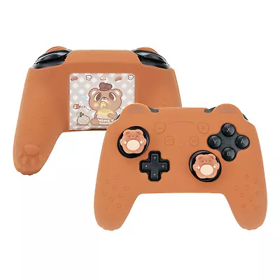 GeekShare Silicone Bear Case For Switch Pro Controller Cover + Thumb Grips Brown • $21.99