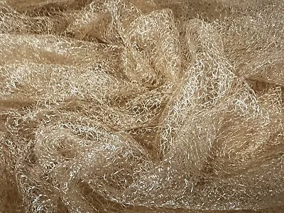 Lightweight Crochet Knit Lace Dress Fabric Per Metre - Gold • £4.99