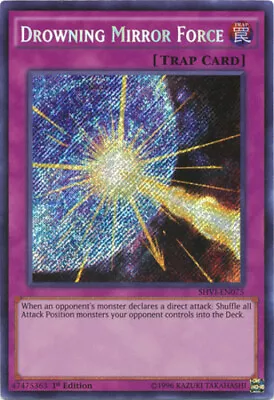 Yugioh! LP Drowning Mirror Force - SHVI-EN075 - Secret Rare - 1st Edition Lightl • $1.84