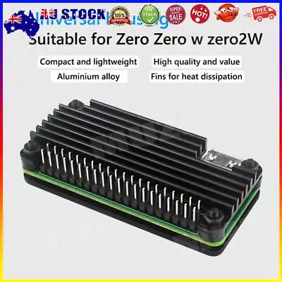 For Raspberry Pi Zero 2W Aluminum Shell Kit W/Vertical Pin Header (Black A) * • $10.96