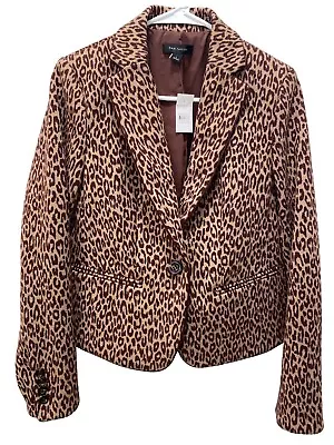 NEW Ann Taylor Leopard Print Newbury Blazer Jacket Womens Size 2 • $76.92