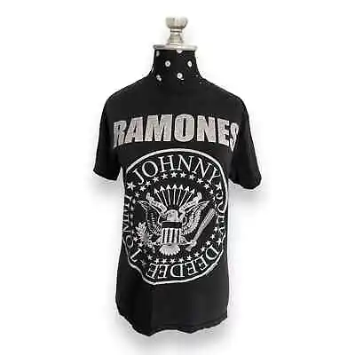 The Ramones 1-2-3-4 Womens Band Tee Sz S Black White Iconic Logo Shirt Top • £23.75