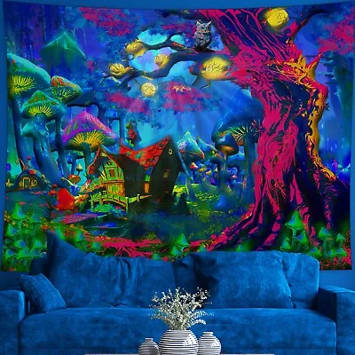 Trippy Psychedelic Mushroom Tapestry For Bedroom Festival Party Free Shipping • $15.99