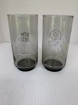 Vintage Burger Chef 1979 Collectors Glasses Set Of 2 NFL Chicago Bears EUC • $13.50