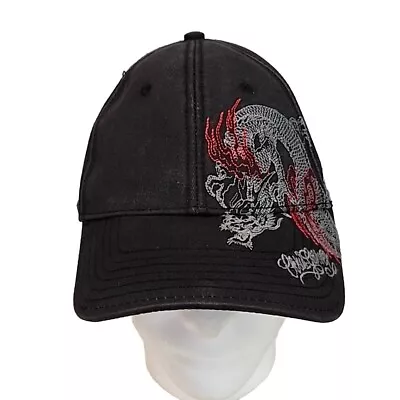 Vintage Y2K Miami Ink Black Faded Cap Hat Strap Tattoo Dragon Embroidered Rare • $19.99