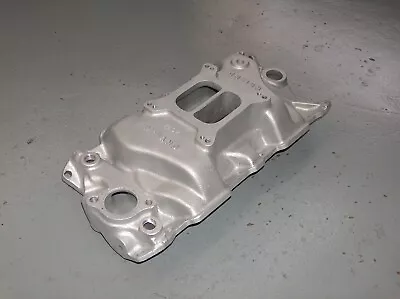 $165 • Buy Weiand Vintage SB Chevy Aluminum Intake Manifold Dual Plane 7502 Crack