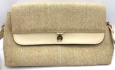 Etienne Aigner Handbag Straw Purse Crossbody Bag Vintage • $12.50