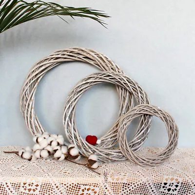 Easter Christmas Rattan Garland Branch Wreath Wicker Ring Party DIY Home Decor • £8.46