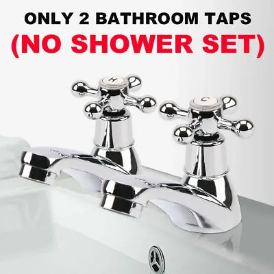 £16.17 • Buy Chrome Shower Bathroom Mixer Tap Victorian Bath Filler With Brass Handset Set 