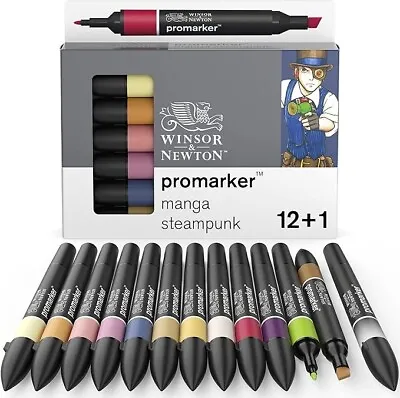 Winsor & Newton Promarker Graphic Drawing Pens 12+1 Manga Set 1 - New • £15.75