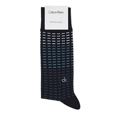 CALVIN KLEIN Dash Print Socks - Navy - 2 Pairs - UK 6.5-11/EU 40-46 - RRP £24 • $19.88