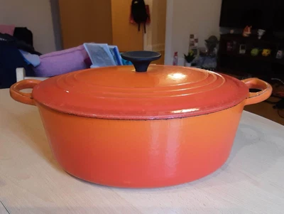 £59.99 • Buy Le Creuset Volcanic Orange Cast Iron Oval Casserole Size F 29