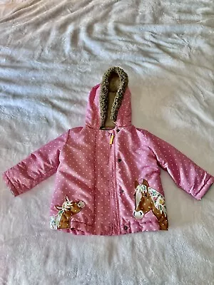 Mini Boden Pink Water Resistant Jacket Girls 18 To 24 Mths-inner Jacket Included • $24.95