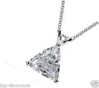 1.00Ct Trillion Shape Solitare F SI2 Diamond Pendant 18k • $7429.50