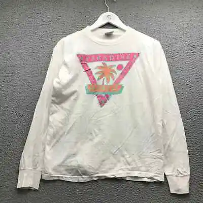 Vintage 80s Paradise Hawaii T-Shirt Men's L Long Sleeve Souvenir Tourist White* • $29.99