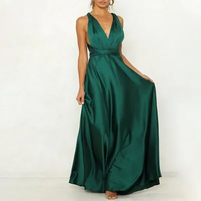 Women Dress Bodycon Daily Evening Convertible Multi Way Wrap Ball Gown • £25.09