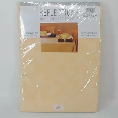 New Reflections 70  Round Microfiber Tablecloth Stone - Yellow - New Condition • $17.97