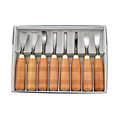 8 In 1 8 Pcs Wood  Wood Carving Tools Woodworking Tool Detail Chisel O1N4 • £28.12