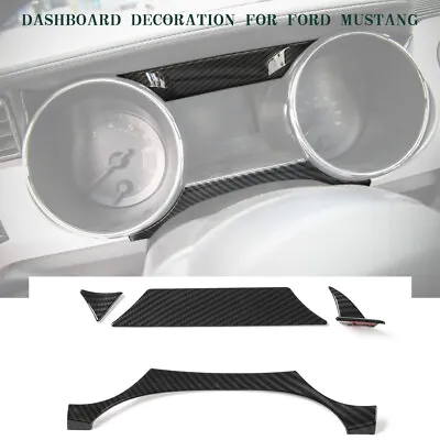 Dashboard Panel Strip Decor Cover Trim Frame For Ford Mustang 15-18 Carbon Fiber • $19.99