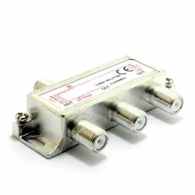 F-Type Screw Connector Splitter For Virgin Cable 5-2450 MHz 3 Way [007662] • £4.51