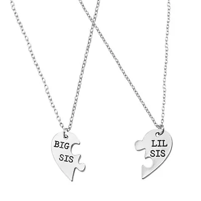 Best Friend Necklaces For 2 Half Heart Pendant Necklace • £6.93