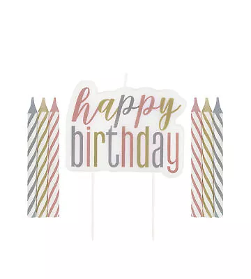 HAPPY BIRTHDAY GLITZ 13-60th CANDLES CAKE PARTY DECORATION3 COLOURS - ALL AGES! • £2.89