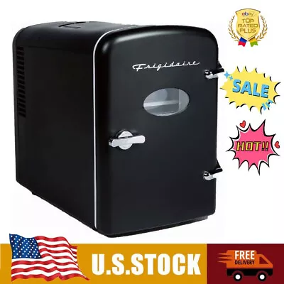 Frigidaire Black Portable Retro 6 Can Mini Personal Beverage Refrigerator • $23