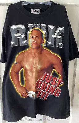 £24.99 • Buy The Rock World Wrestling Just Bring It T Shirt WWE WWF Vintage Large