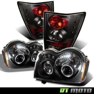 $258.99 • Buy Black 2005-2006 Jeep Grand Cherokee Projector Headlights+Tail Lights Lamps 05-06
