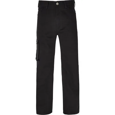 Trojan Black Work Trousers Cargo Pants Workwear Triple Stitched With 8 Pockets • £12.99
