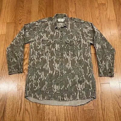 Vintage Mossy Oak Greenleaf Button Down Camouflage Long Sleeve Shirt Medium USA • $125