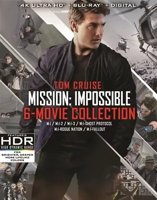 MISSION IMPOSSIBLE 6 MOVIE COLLECTION New 4K Ultra HD UHD + Blu-ray 1 2 3 4 5 6 • $69.83