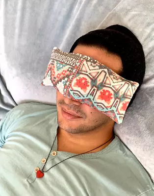 Weighted Eye Mask Pillow | Scented Herbal Aromatherapy Microwavable Rice Pack  • $12.40