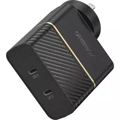 OtterBox 50W USB-C Fast Charge Dual Port Wall Charger Black Shimmer -78-80354 • $39.95