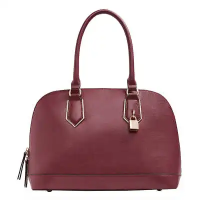 Hilary Radley Faye Satchel Bordeaux Burgundy Napa Leather Women's Handbag - New! • £57.89