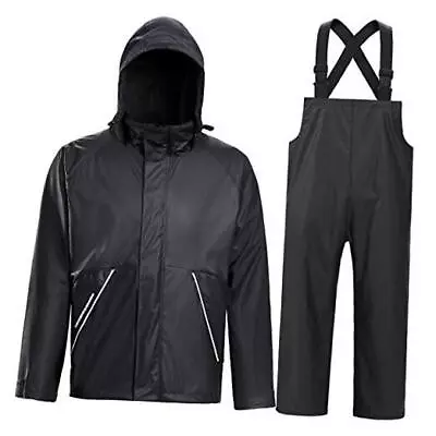  Rain Suits For Fishing Waterproof Rain Gear For Men Women Heavy Medium Black • $105.77