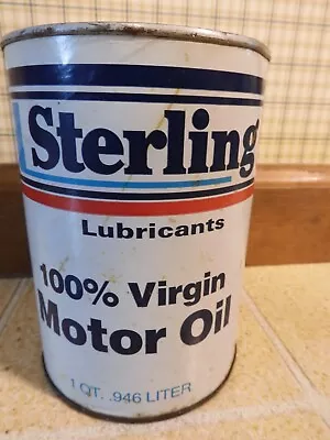 Vintage Rare Sterling Lubricants 100% Virgin Motor Oil Sae 30 Quart • $30