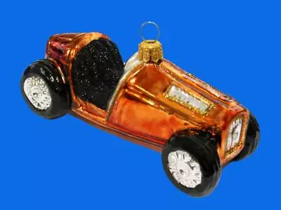 Vintage Open Wheel Race Car European Blown Glass Christmas Tree Ornament Copper • $35.95