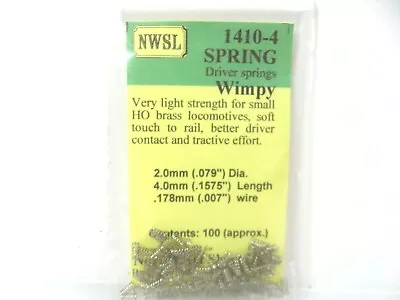 Northwest Short Line #1410-4 NWSL 100pk Wimpy Driver Spring Brass Ho Locomotives • $18.95