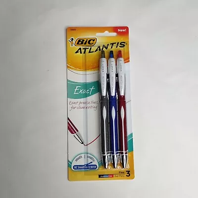£15.97 • Buy BiC Atlantis Exact Fine Ball Pens Multicolor 19683 (1 Pack Of 3)