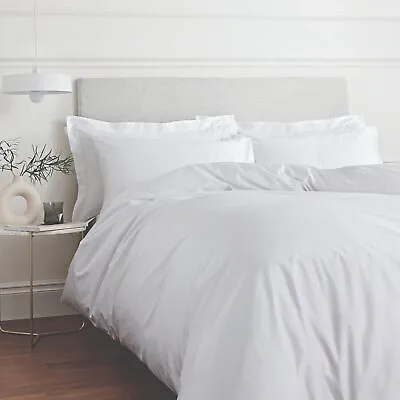 Bianca 400TC Cotton Sateen Duvet Set Or Fitted/Flat Sheet Or Pillowcases White • £15.99