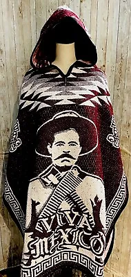 Mexican PONCHO Gavan Pancho Villa Y Emiliano Zapata Sarape Double Sided Hoodie • $65