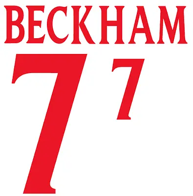 England Beckham 2000 Nameset Shirt Soccer Number Letter Heat Print Football A • £12