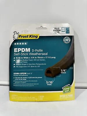 Frost King Foam Weather Stripping V25ba Brown Adhesive Epdm  1/4  X 5/16  X 17ft • $4.99