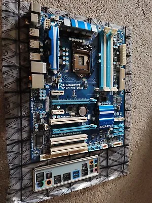 GIGABYTE GA-P55-USB3 MOTHERBOARD & I/O PLATE Included SAS • £25.99