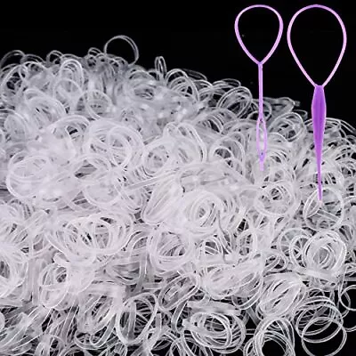 2000 PCS Mini Small Rubber Bands For Hair Tiny Hair Elastics Hair Clear • $8.74