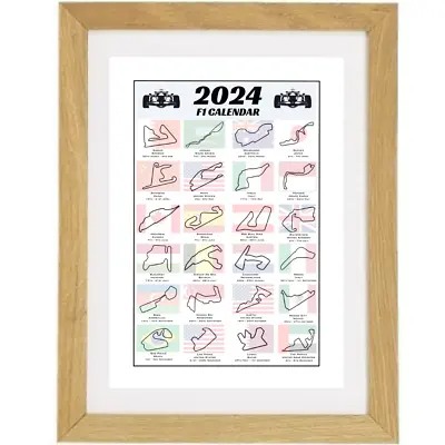 2024 Formula 1 Print Calendar Circuit Poster F1 Track Racing Wall Art Gift  • £6.99